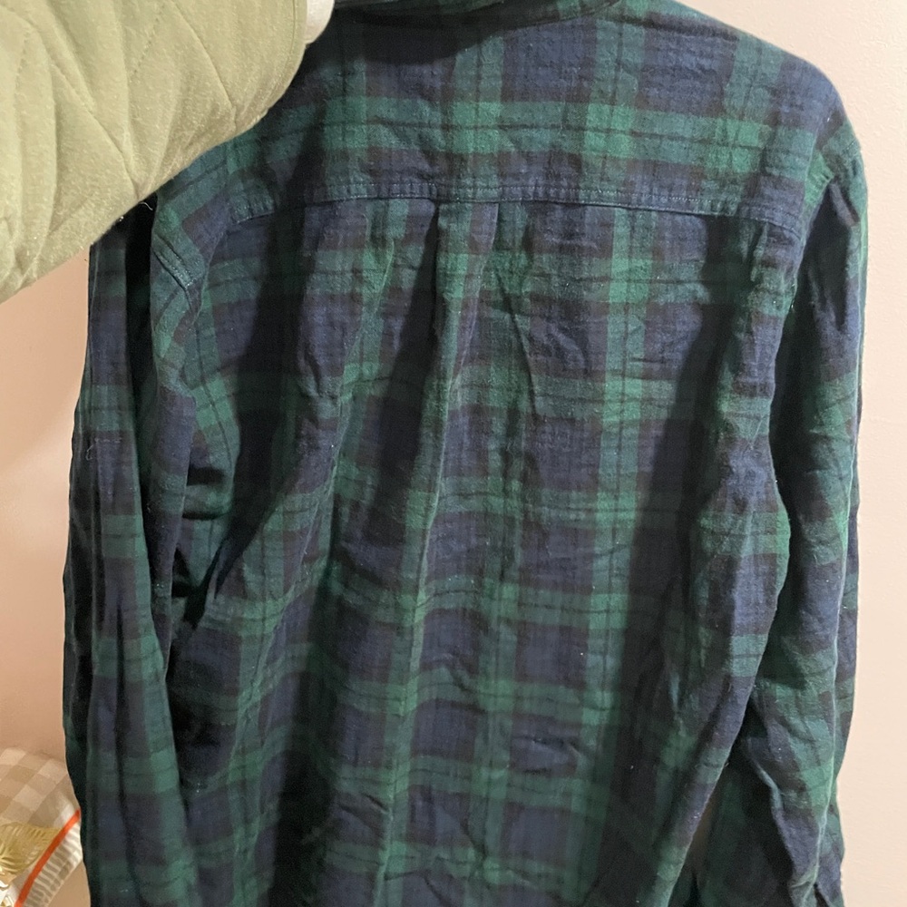 L.L. Bean Green Blue Flannel Size Large - Picture 3 of 3